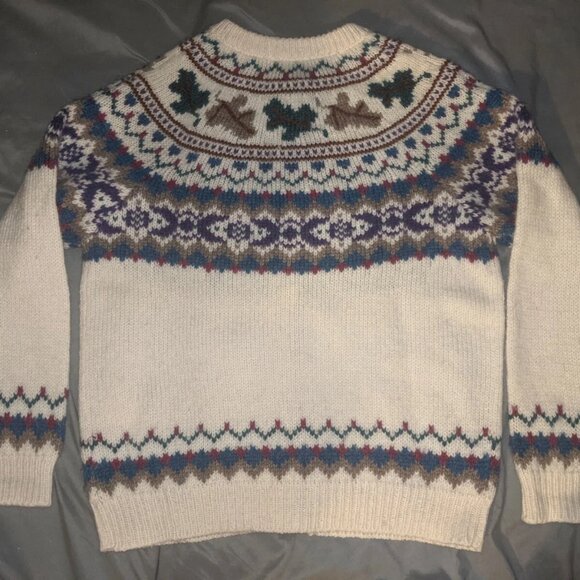 Vtg Woolrich Wool Mohair Fair Isle Nordic Cardigan Knit Sweater Cottage Core L - Picture 3 of 3